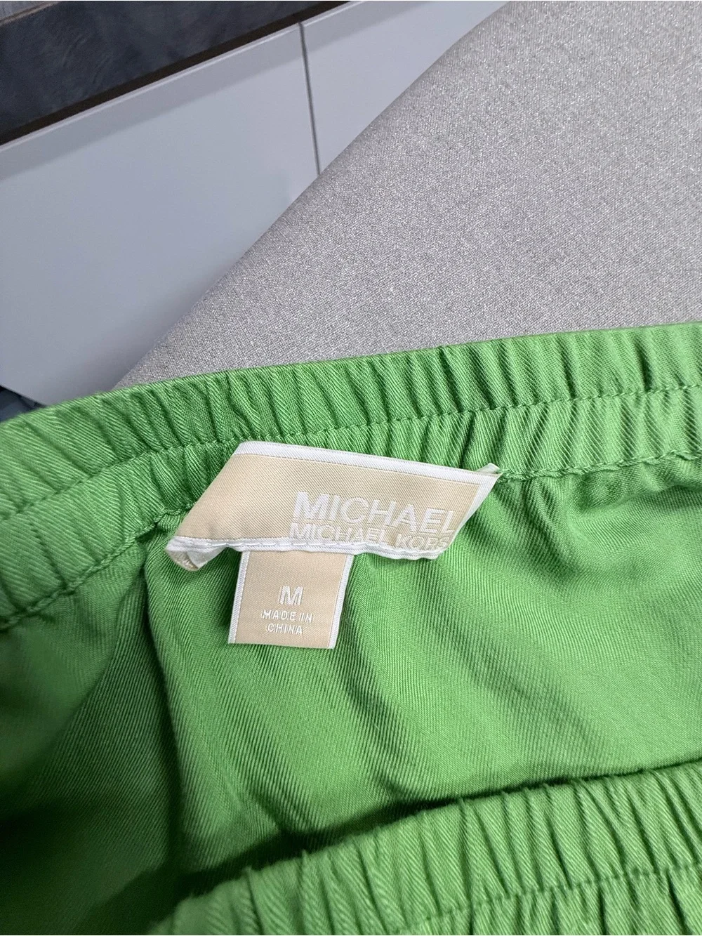 Michael Kors Bright Green Strapless Tiered Maxi Dress